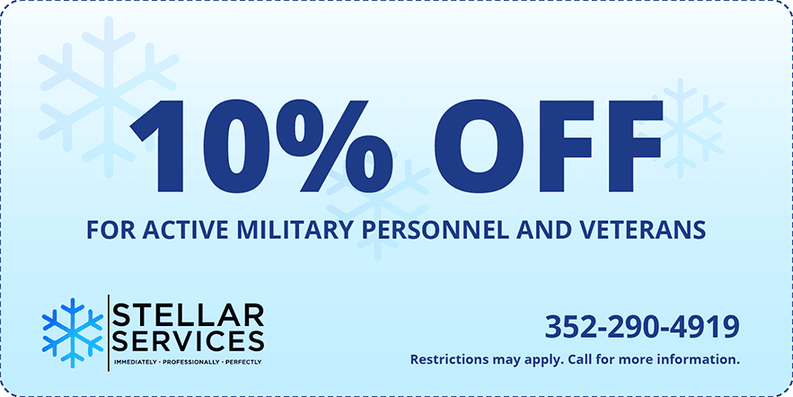 10 percent off for active military personnel and veterans.